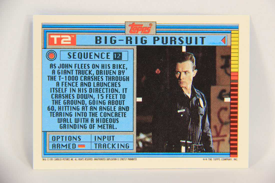 Terminator 2 Judgement Day 1991 Trading Card Sticker #12 Big-Rig Pursuit L017109