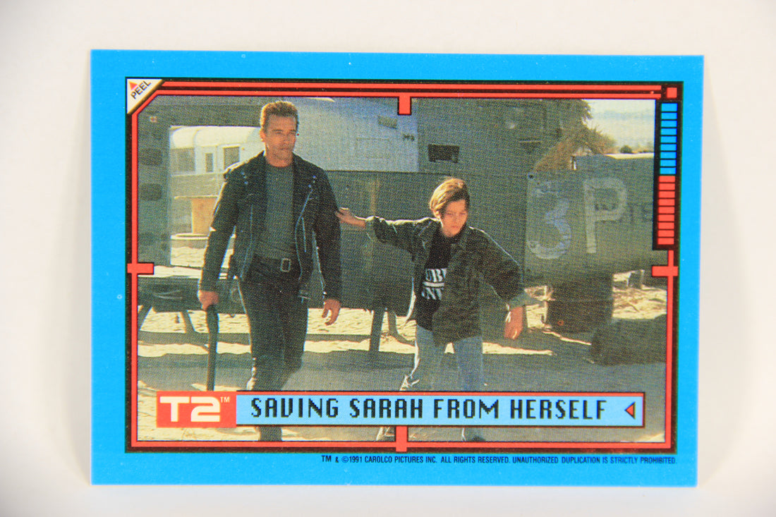 Terminator 2 Judgement Day 1991 Trading Card Sticker #18 Saving Sarah From Herself L017115