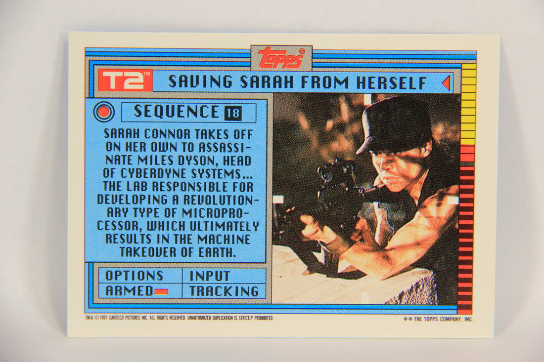 Terminator 2 Judgement Day 1991 Trading Card Sticker #18 Saving Sarah From Herself L017115