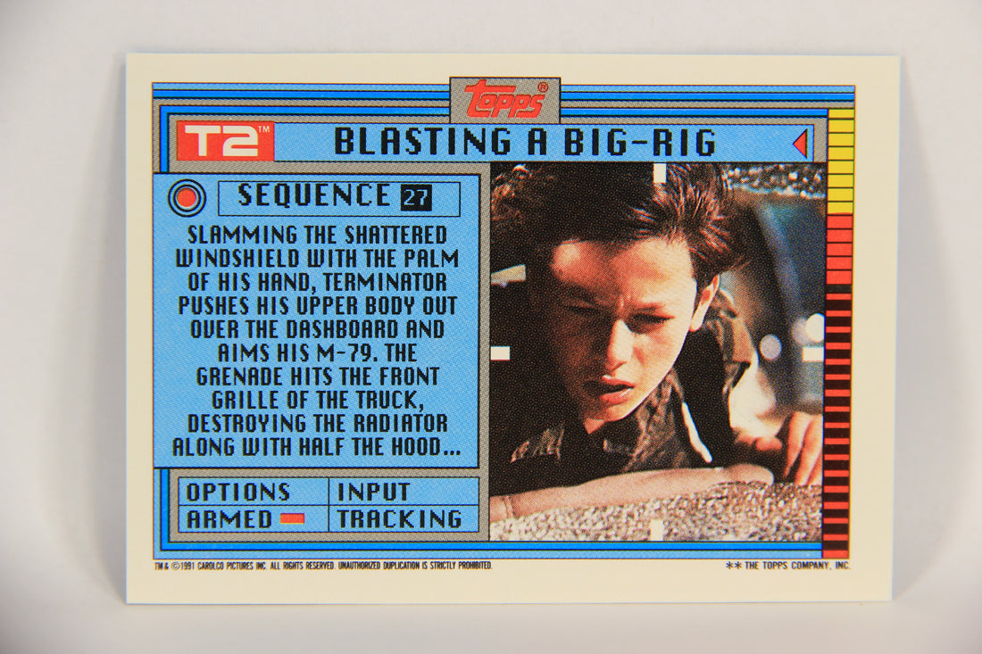 Terminator 2 Judgement Day 1991 Trading Card Sticker #27 Blasting A Big-Rig L017124