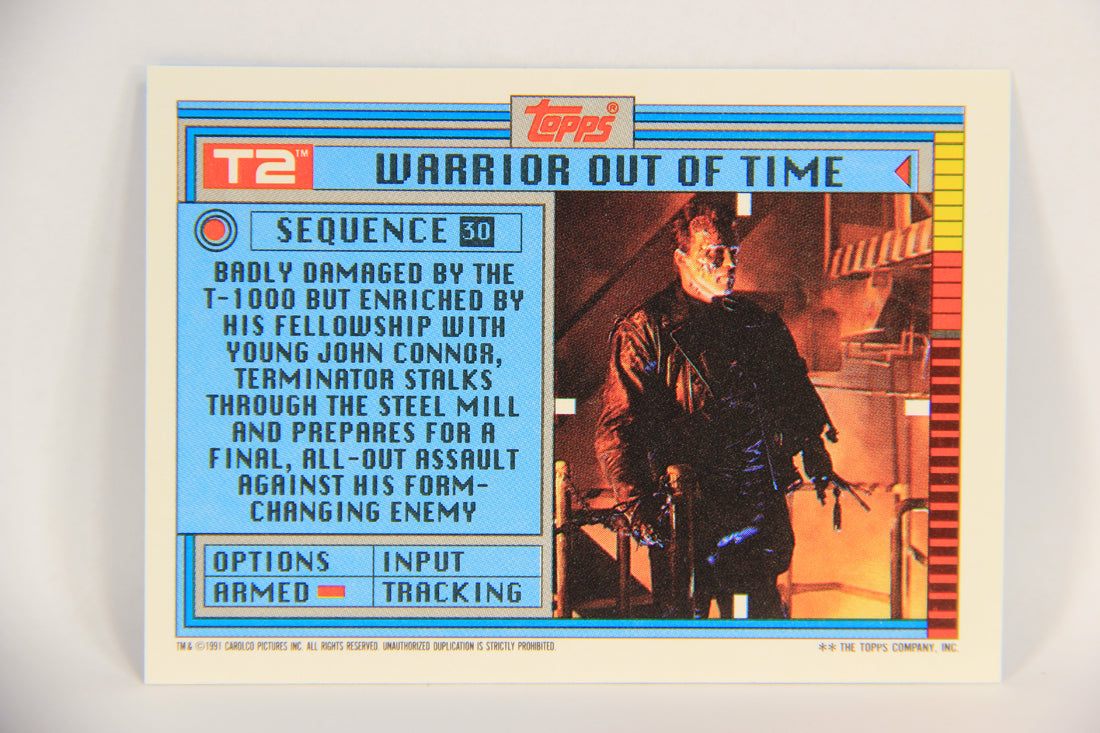 Terminator 2 Judgement Day 1991 Trading Card Sticker #30 Warrior Out Of Time L017127