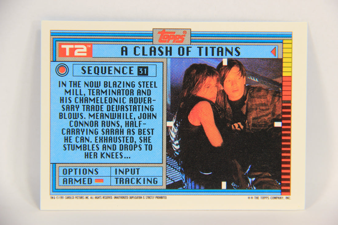 Terminator 2 Judgement Day 1991 Trading Card Sticker #31 A Clash Of Titans L017128