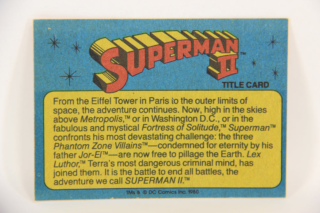 Superman 2 Topps 1980 Trading Card #1 Superman II ENG L017142