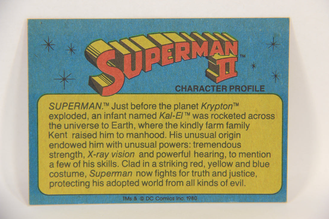 Superman 2 Topps 1980 Trading Card #2 The Man Of Steel ENG L017143