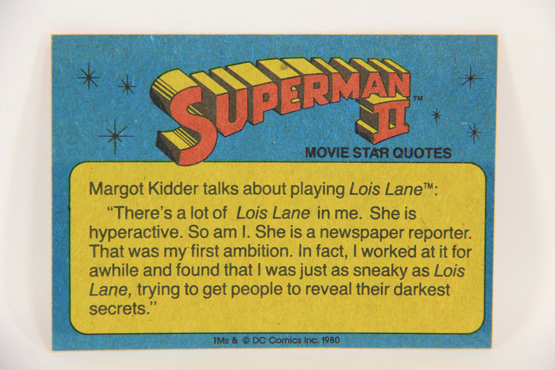 Superman 2 Topps 1980 Trading Card #4 Newswoman Lois Lane ENG L017145