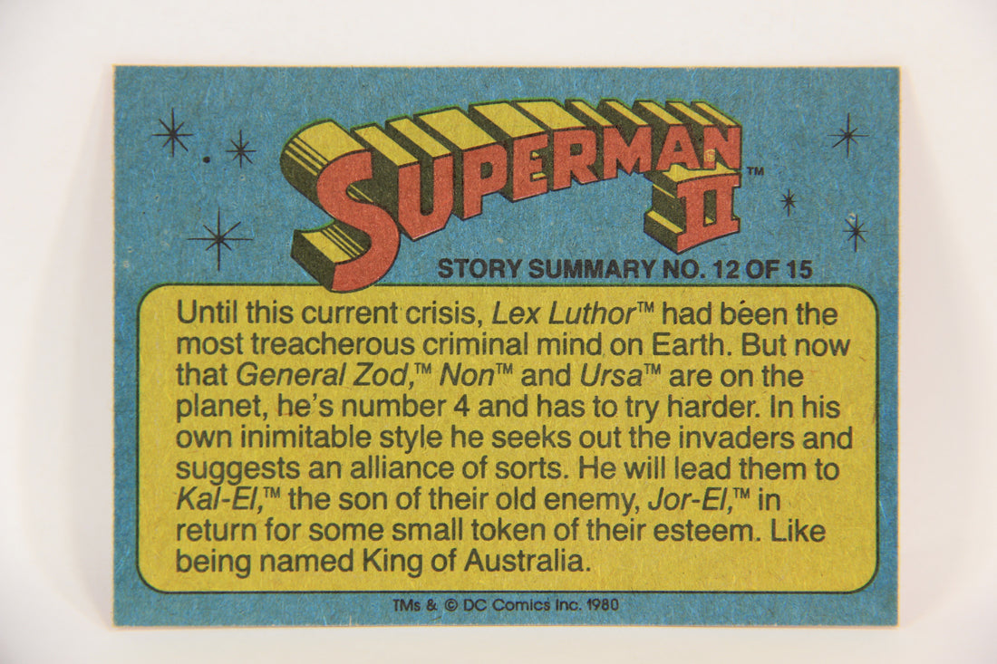 Superman 2 Topps 1980 Trading Card #51 The Crystal Survives ENG L017192