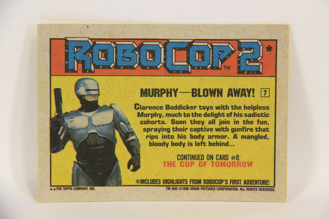 RoboCop 2 Topps 1990 Trading Card #7 Murphy Blown Away ENG L017236