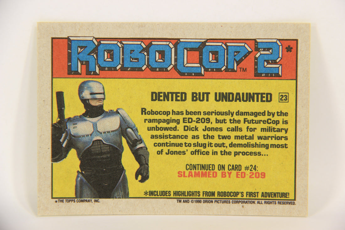 RoboCop 2 Topps 1990 Trading Card #23 Dented But Undaunted ENG L017252