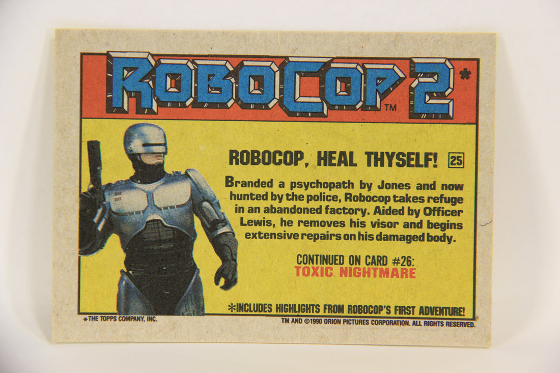 RoboCop 2 Topps 1990 Trading Card #25 Robocop Heal Thyself ENG L017254