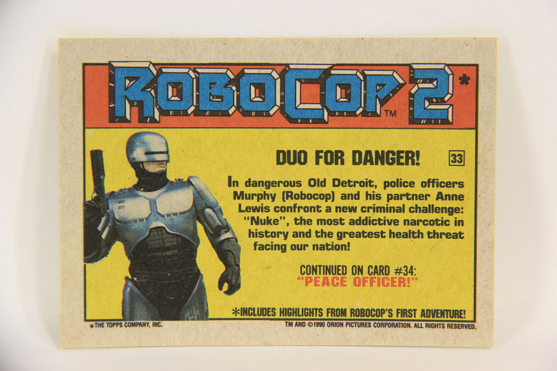 RoboCop 2 Topps 1990 Trading Card #33 Duo For Danger ENG L017262