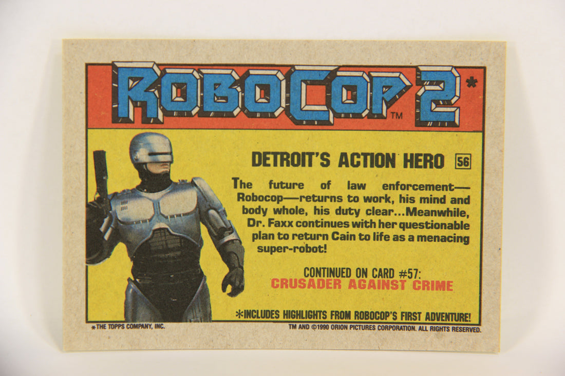 RoboCop 2 Topps 1990 Trading Card #56 Detroit's Action Hero ENG L017285