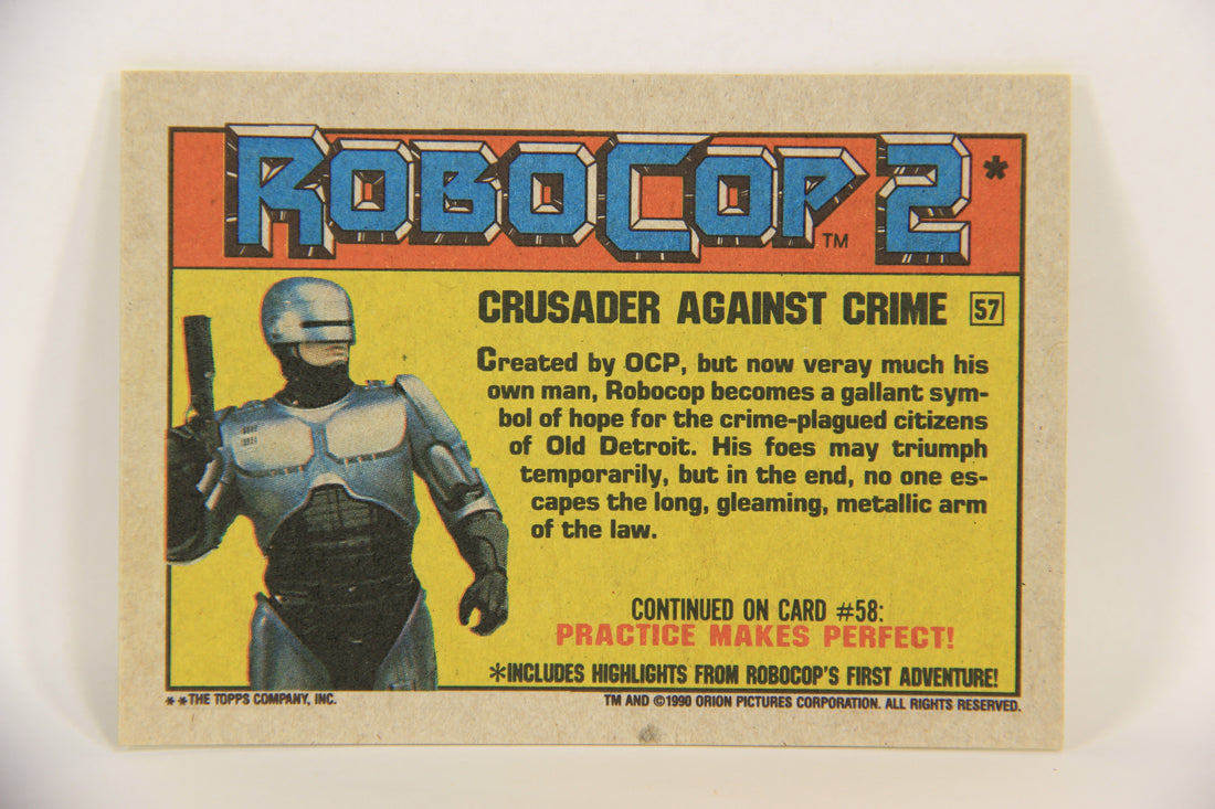 RoboCop 2 Topps 1990 Trading Card #57 Crusader Against Crime ENG L017286