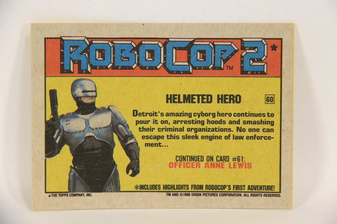 RoboCop 2 Topps 1990 Trading Card #60 Helmeted Hero ENG L017289