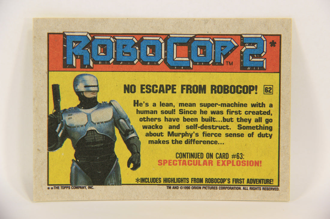RoboCop 2 Topps 1990 Trading Card #62 No Escape From Robocop ENG L017291