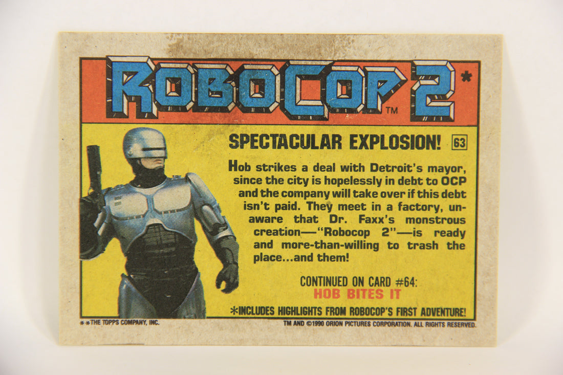 RoboCop 2 Topps 1990 Trading Card #63 Spectacular Explosion ENG L017292
