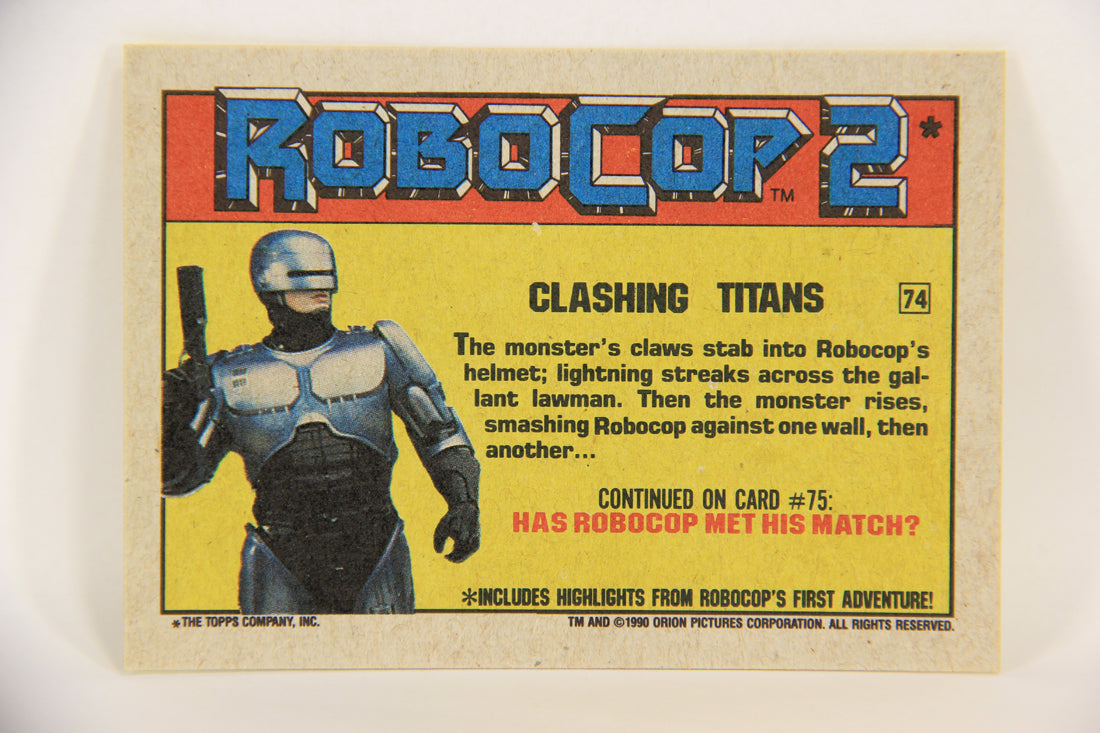 RoboCop 2 Topps 1990 Trading Card #74 Clashing Titans ENG L017303