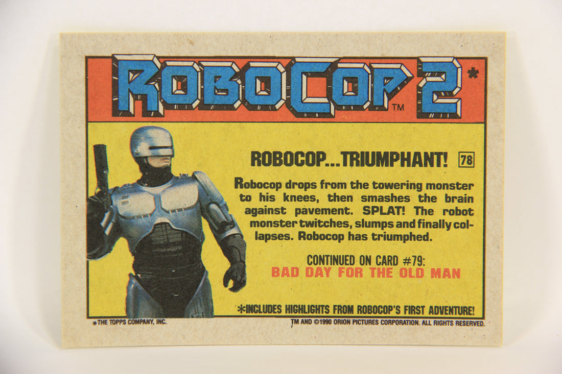 RoboCop 2 Topps 1990 Trading Card #78 Robocop Triumphant ENG L017307