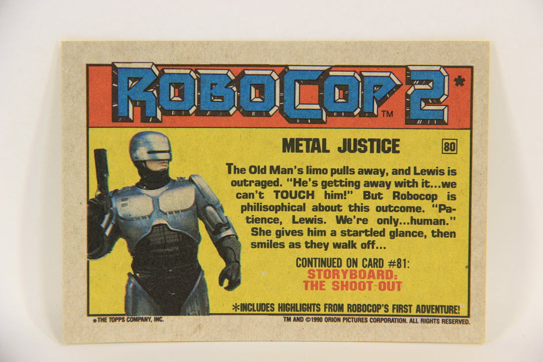 RoboCop 2 Topps 1990 Trading Card #80 Metal Justice ENG L017309