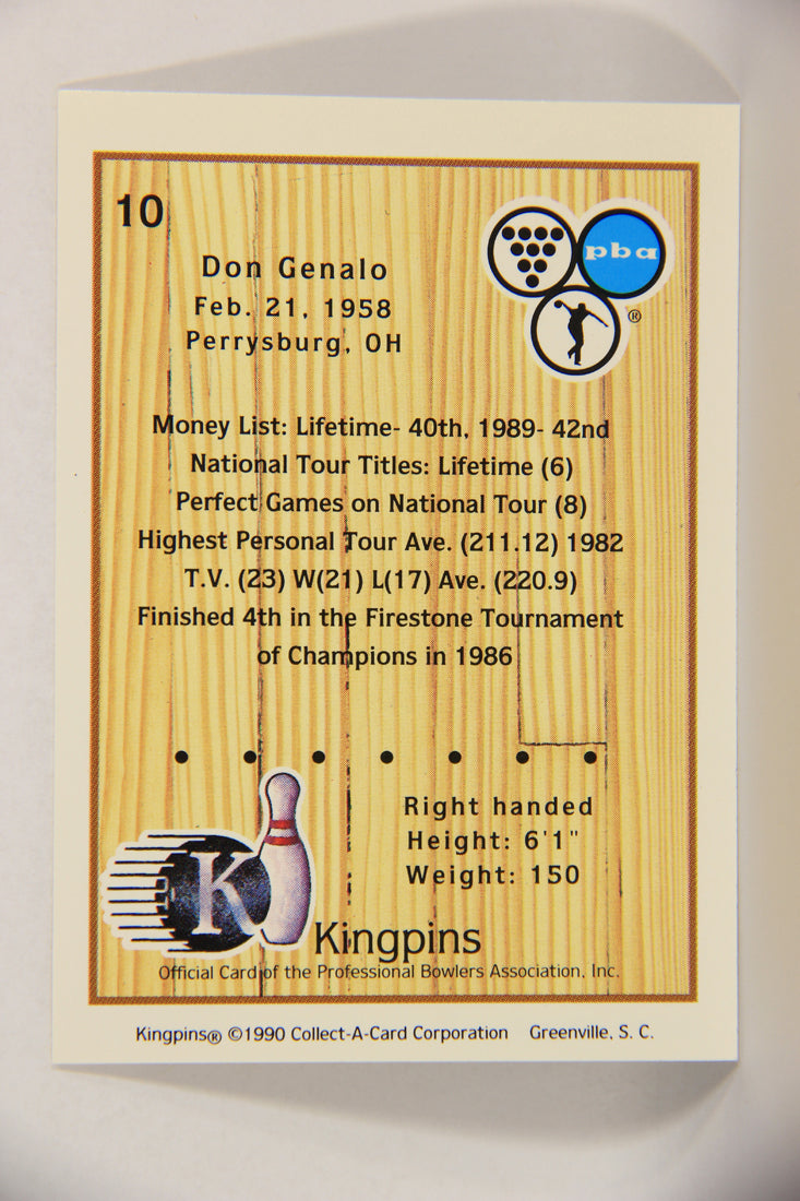 Kingpins Bowling 1990 Trading Card #10 Don Genalo ENG L017327