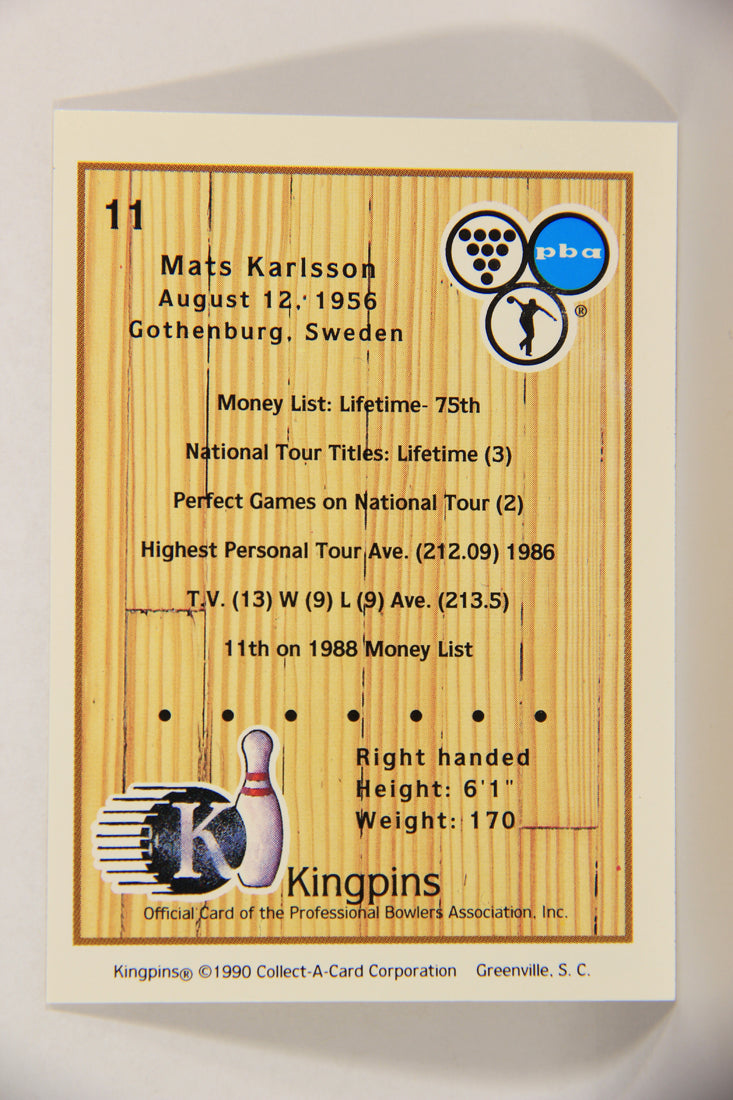 Kingpins Bowling 1990 Trading Card #11 Mats Karlsson ENG L017328