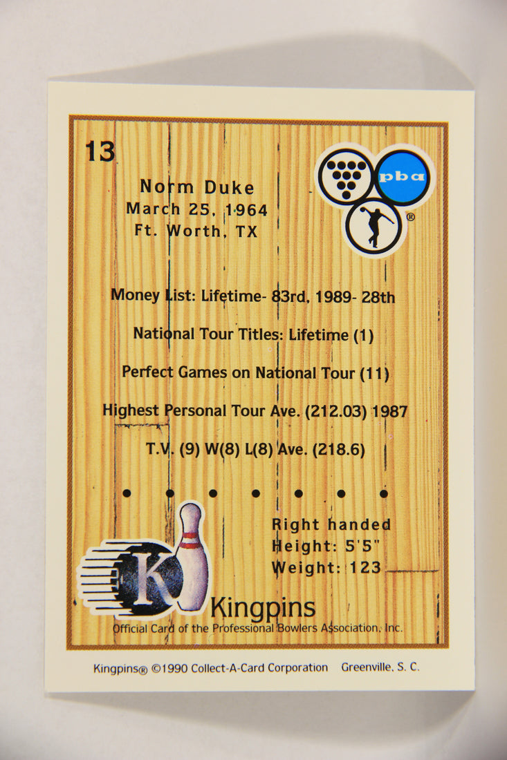Kingpins Bowling 1990 Trading Card #13 Norm Duke ENG L017330