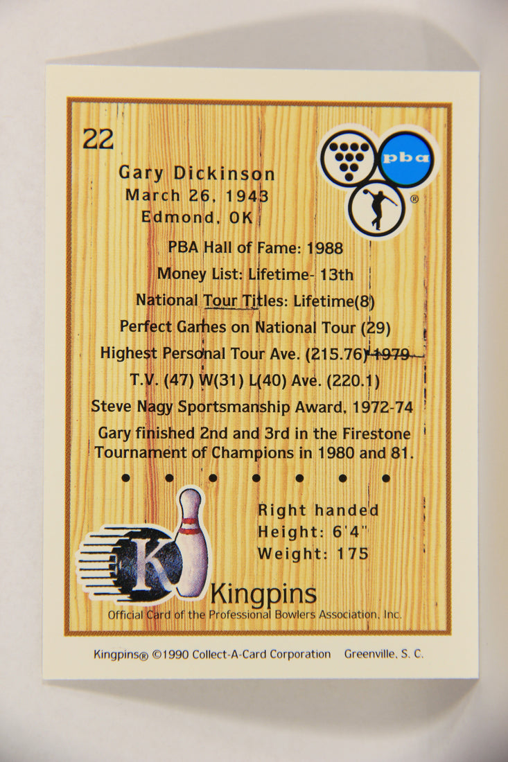 Kingpins Bowling 1990 Trading Card #22 Gary Dickinson ENG L017339