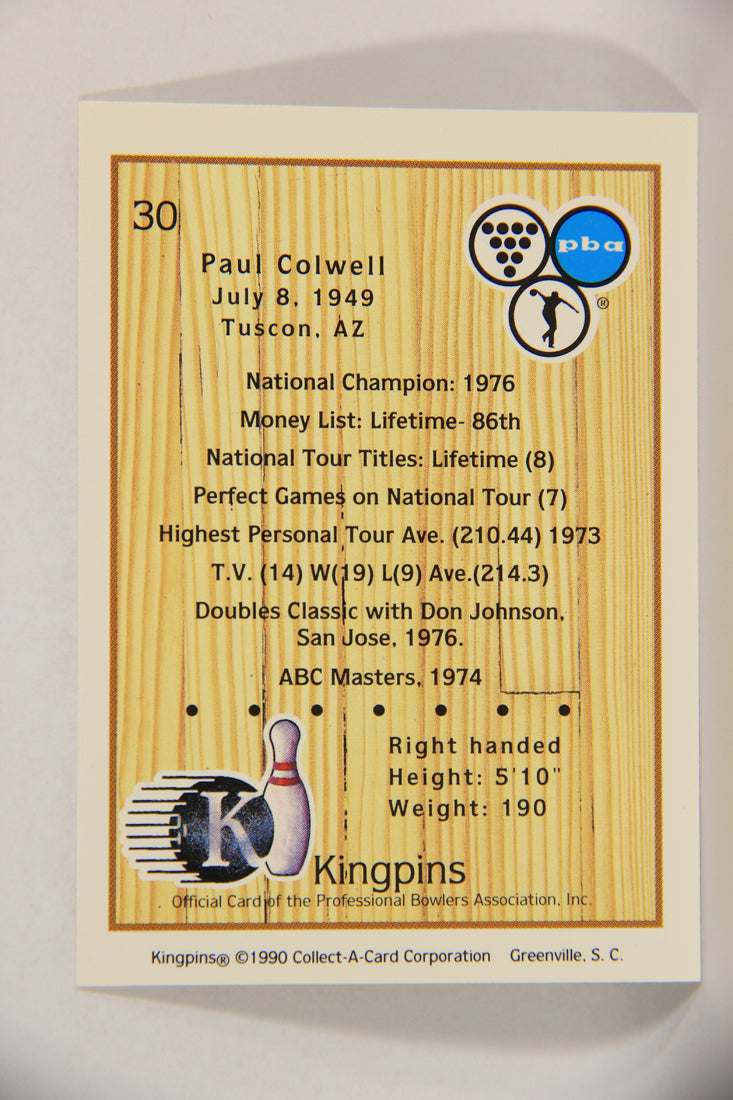 Kingpins Bowling 1990 Trading Card #30 Paul Colwell ENG L017347