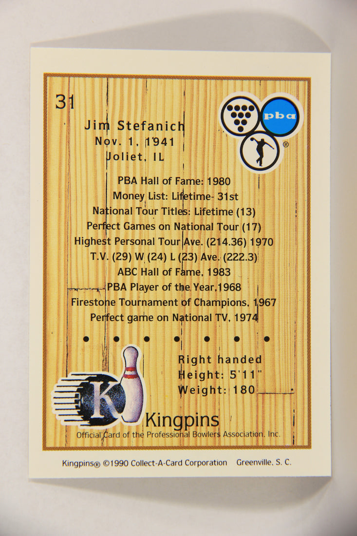 Kingpins Bowling 1990 Trading Card #31 Jim Stefanich ENG L017348
