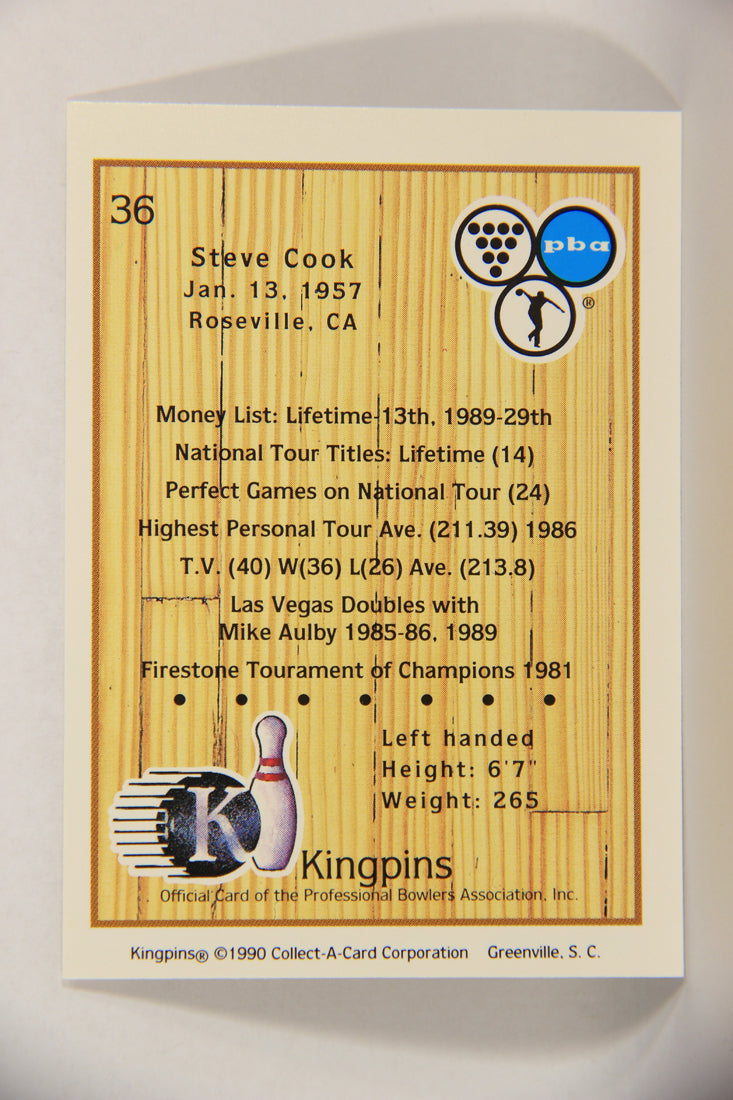 Kingpins Bowling 1990 Trading Card #36 Steve Cook ENG L017353