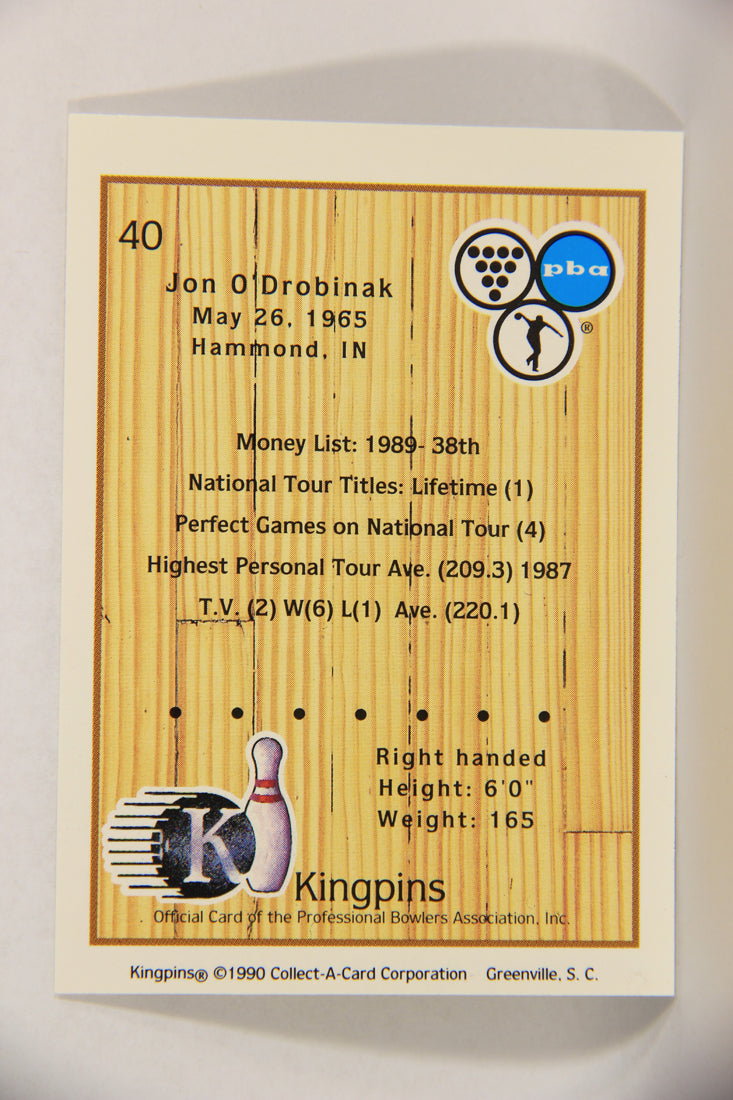 Kingpins Bowling 1990 Trading Card #40 Jon O'Drobinak ENG L017357