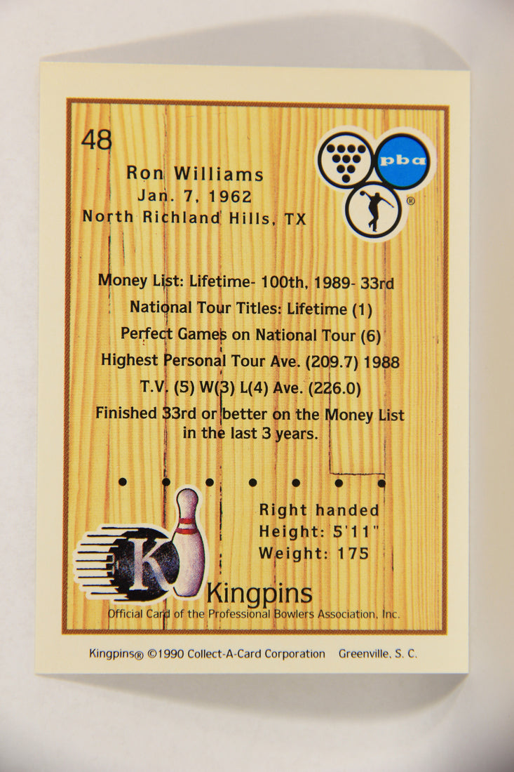 Kingpins Bowling 1990 Trading Card #48 Ron Williams ENG L017365