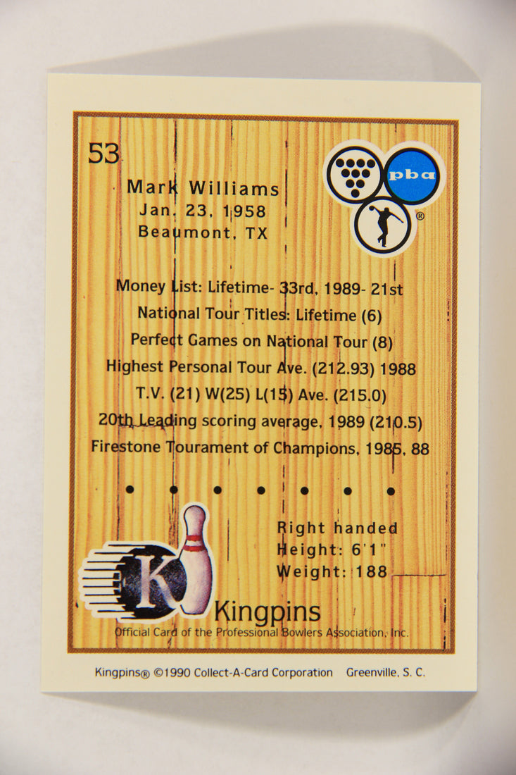 Kingpins Bowling 1990 Trading Card #53 Mark Williams ENG L017370