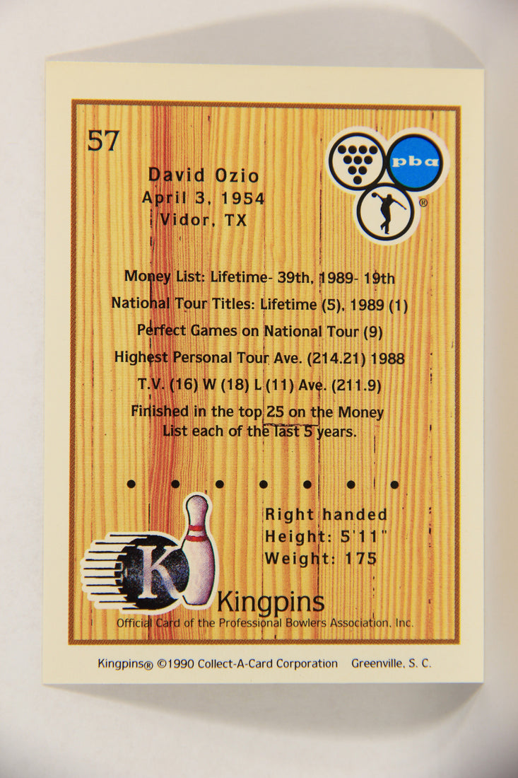 Kingpins Bowling 1990 Trading Card #57 David Ozio ENG L017374