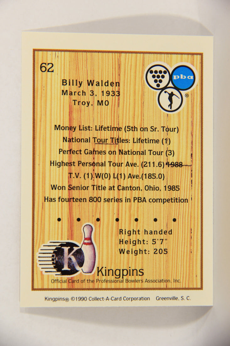 Kingpins Bowling 1990 Trading Card #62 Billy Walden ENG L017379