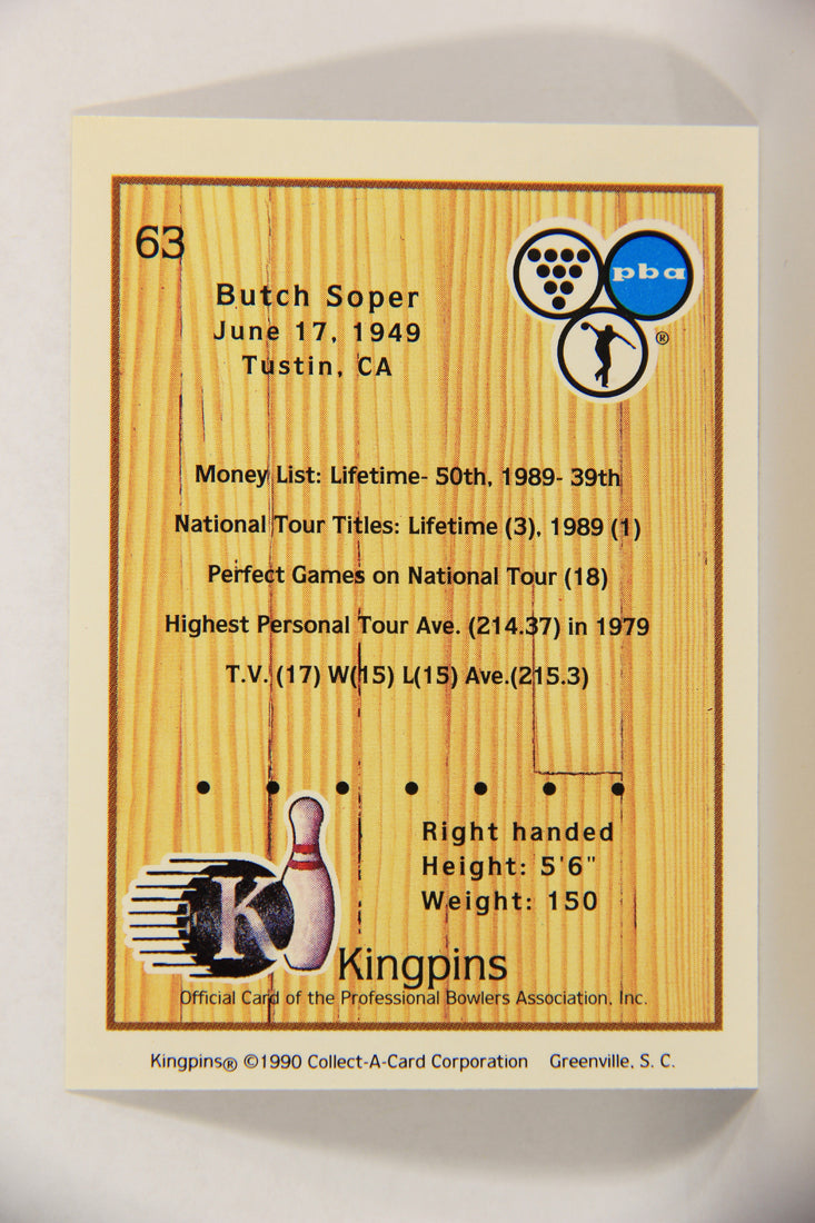 Kingpins Bowling 1990 Trading Card #63 Butch Soper ENG L017380