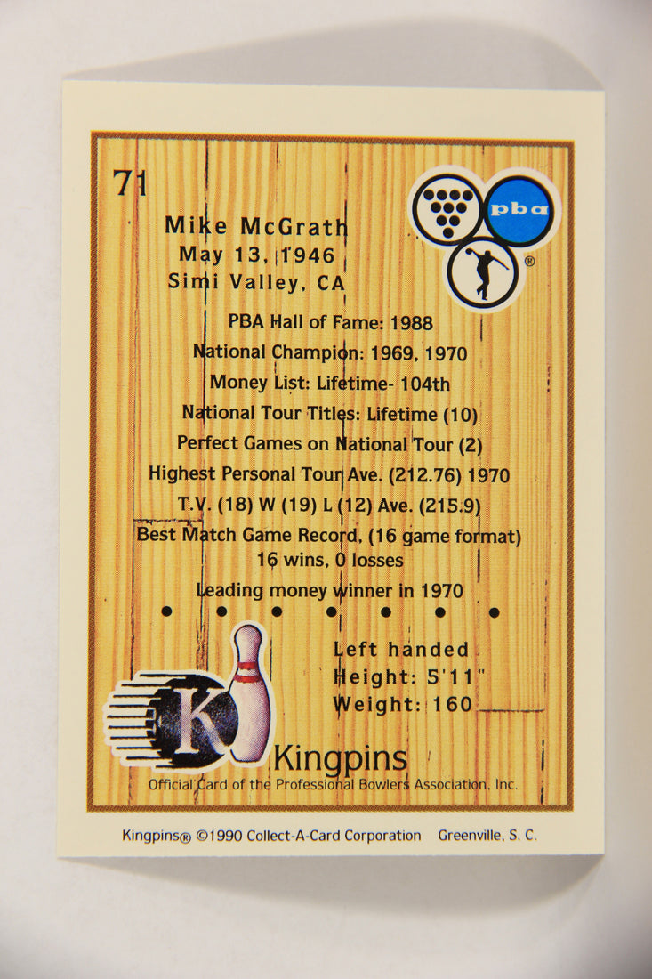 Kingpins Bowling 1990 Trading Card #71 Mike McGrath ENG L017388