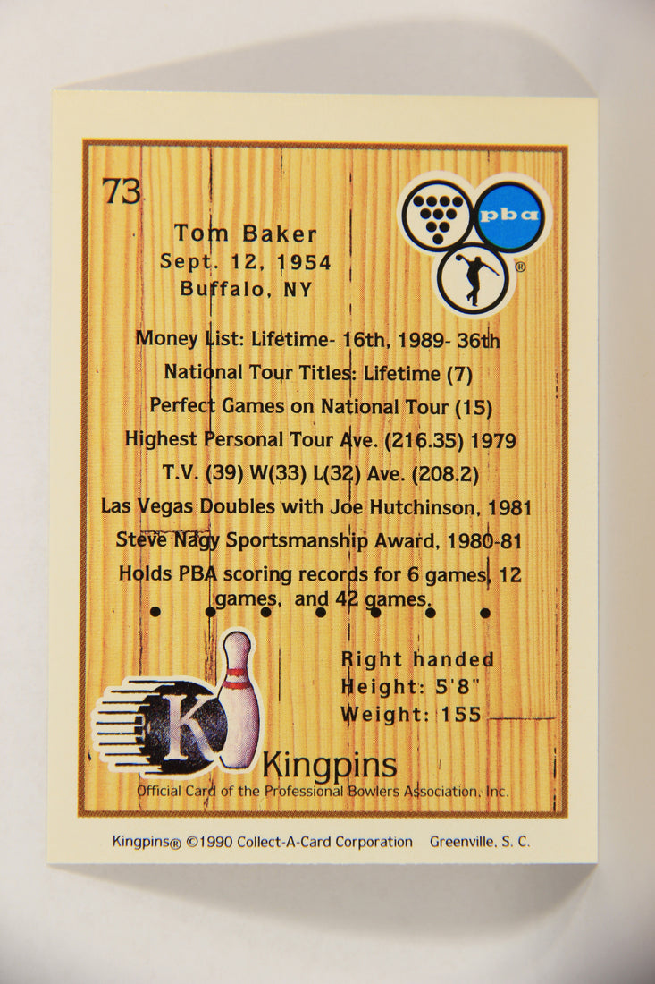 Kingpins Bowling 1990 Trading Card #73 Tom Baker ENG L017390
