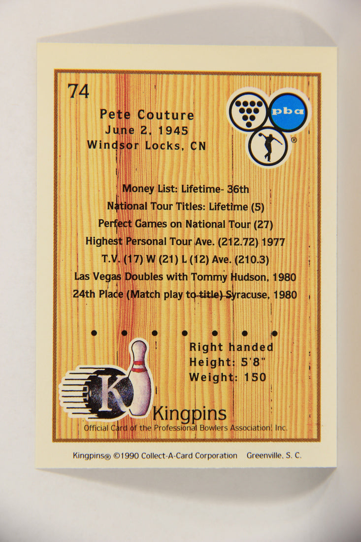 Kingpins Bowling 1990 Trading Card #74 Pete Couture ENG L017391