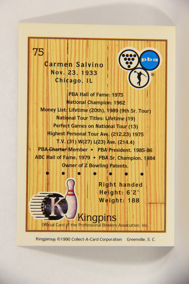 Kingpins Bowling 1990 Trading Card #75 Carmen Salvino ENG L017392