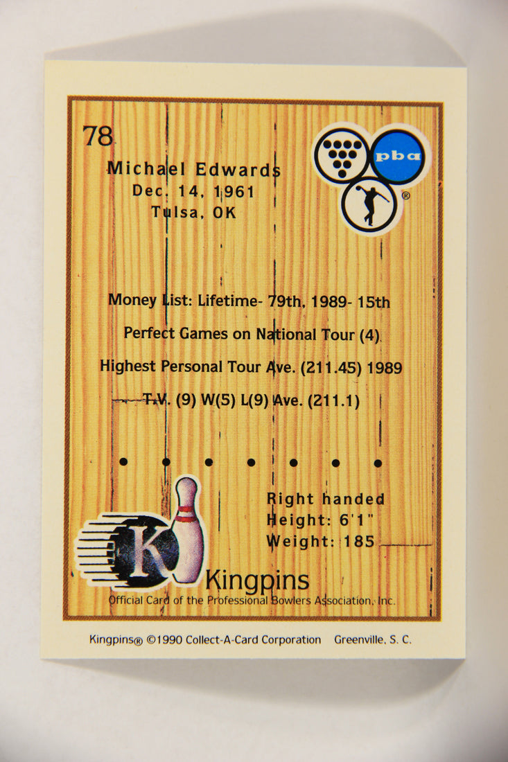 Kingpins Bowling 1990 Trading Card #78 Michael Edwards ENG L017395