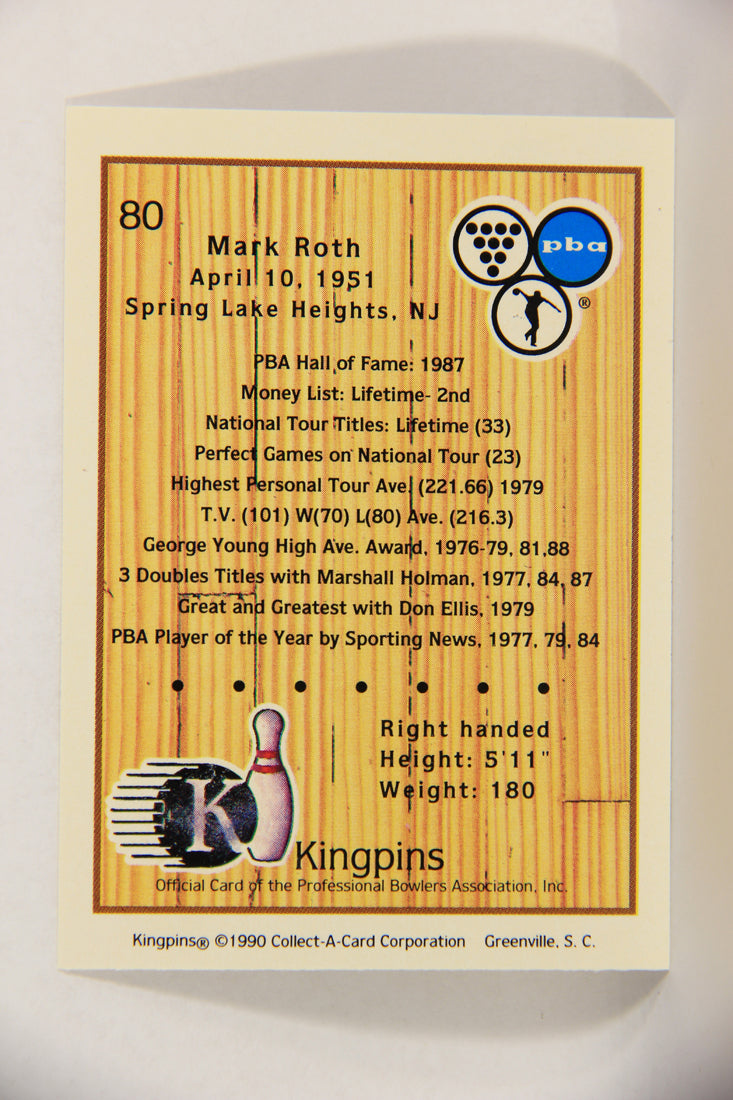 Kingpins Bowling 1990 Trading Card #80 Mark Roth ENG L017397