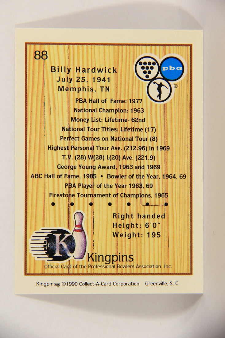 Kingpins Bowling 1990 Trading Card #88 Billy Hardwick ENG L017405