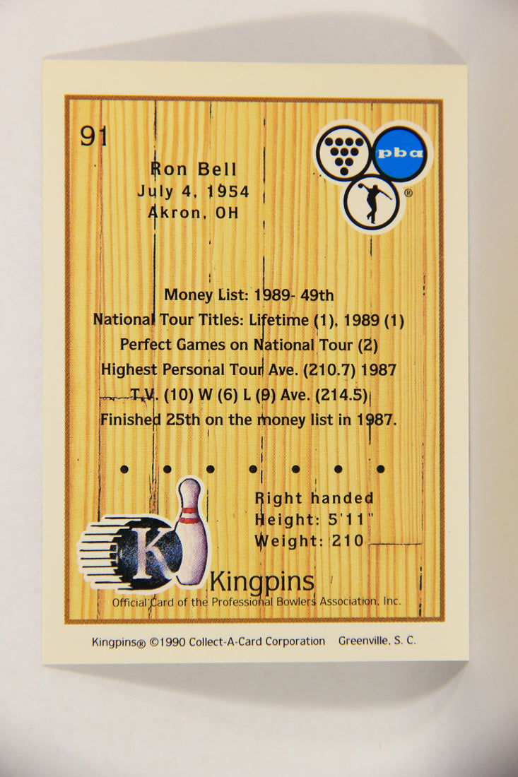 Kingpins Bowling 1990 Trading Card #91 Ron Bell ENG L017408