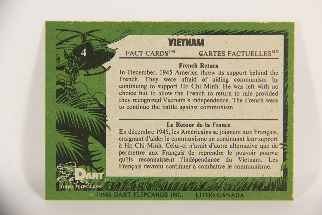 Vietnam Fact Cards 1988 Trading Card #4 French Return FR-ENG Artwork L017421