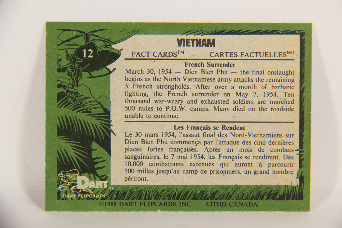 Vietnam Fact Cards 1988 Trading Card #12 French Surrender FR-ENG Artwork L017429