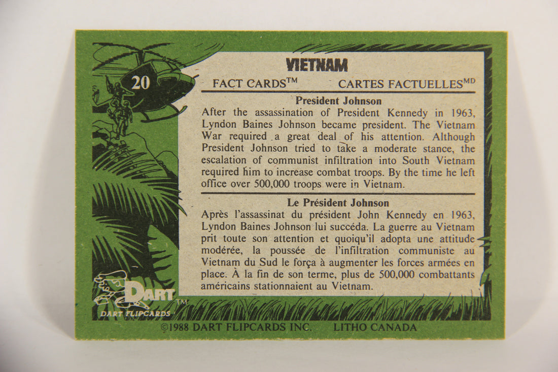 Vietnam Fact Cards 1988 Trading Card #20 President Johnson FR-ENG Artwork L017437