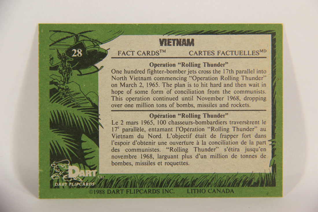 Vietnam Fact Cards 1988 Trading Card #28 Operation Rolling Thunder FR-ENG Artwork L017445