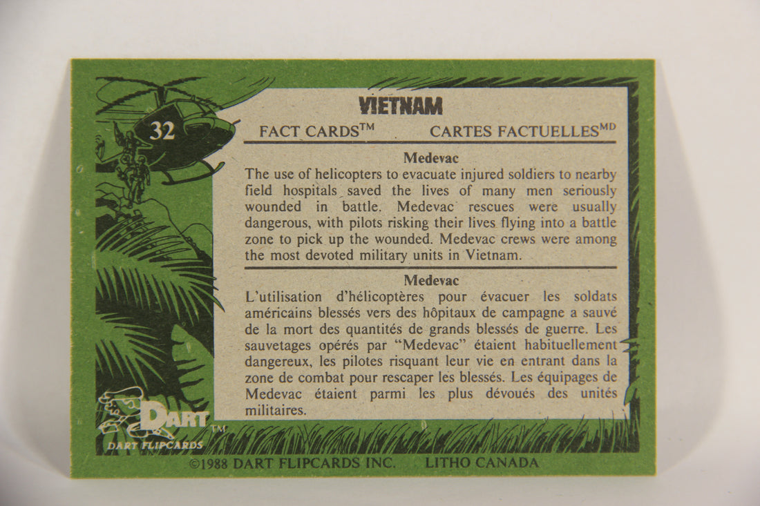 Vietnam Fact Cards 1988 Trading Card #32 Medevac FR-ENG Artwork L017449
