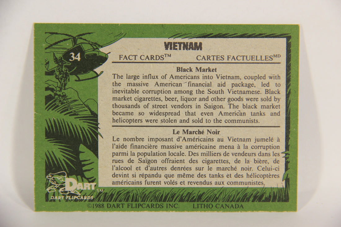 Vietnam Fact Cards 1988 Trading Card #34 Black Market FR-ENG Artwork L017451
