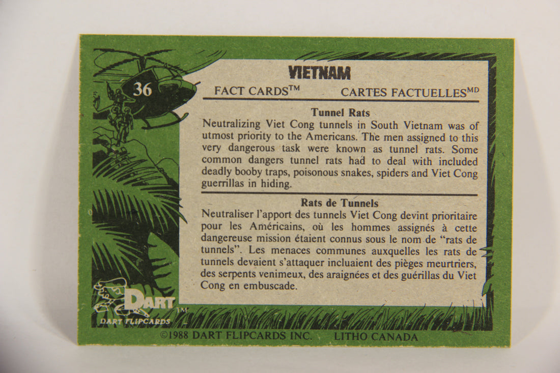 Vietnam Fact Cards 1988 Trading Card #36 Tunnel Rats FR-ENG Artwork L017453